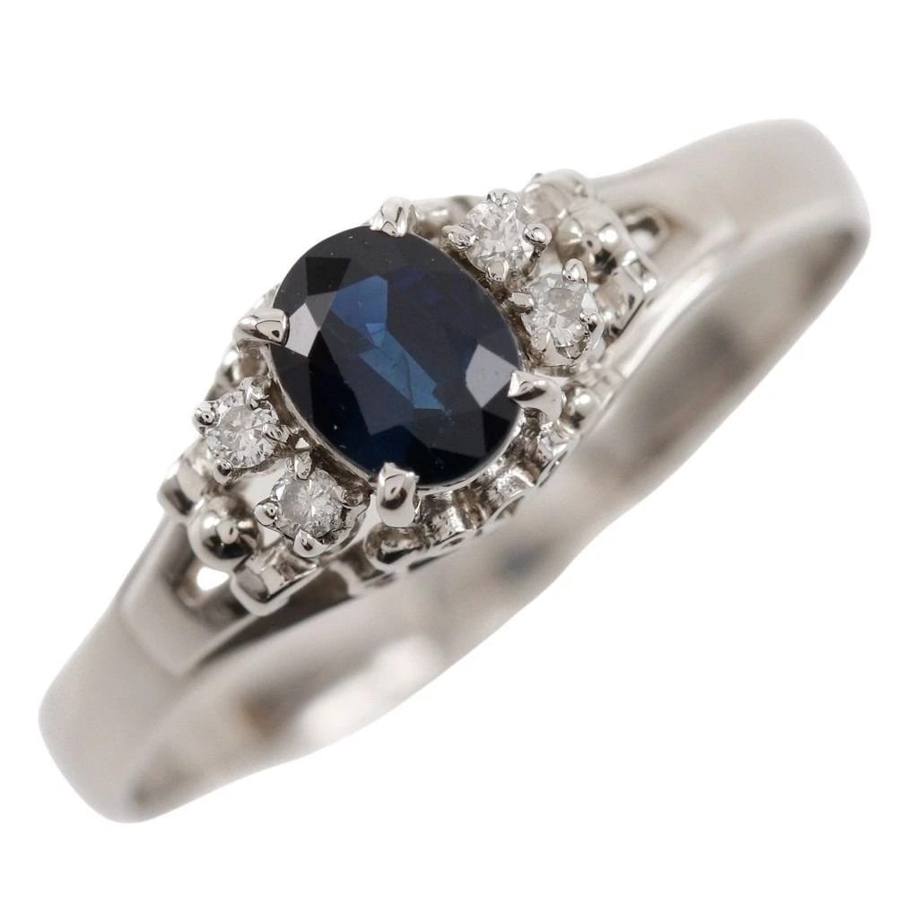 RING PT900PLATINUM/SAPPHIRE/DIAMOND: Ring Pt900Platinum/sapphire/diamond Brand: no brand Type/Style: Ring Material: Pt900Platinum, Main Stone sapphire Color: Silver Size: 8.0(US Size) Accessories: None Accessories Notice: When