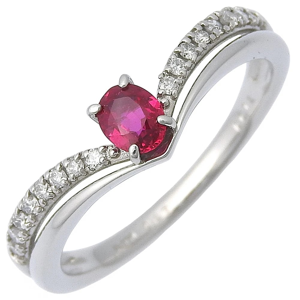 RING PT950PLATINUM/RUBY/DIAMOND: Ring Pt950Platinum/Ruby/diamond Brand: no brand Type/Style: Ring Material: Pt950Platinum, Main Stone Ruby Color: Silver Size: 6.2(US Size) Accessories: None Accessories Notice: When purchasing