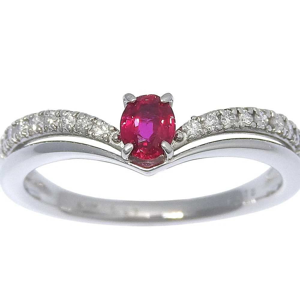 RING PT950PLATINUM/RUBY/DIAMOND - 3