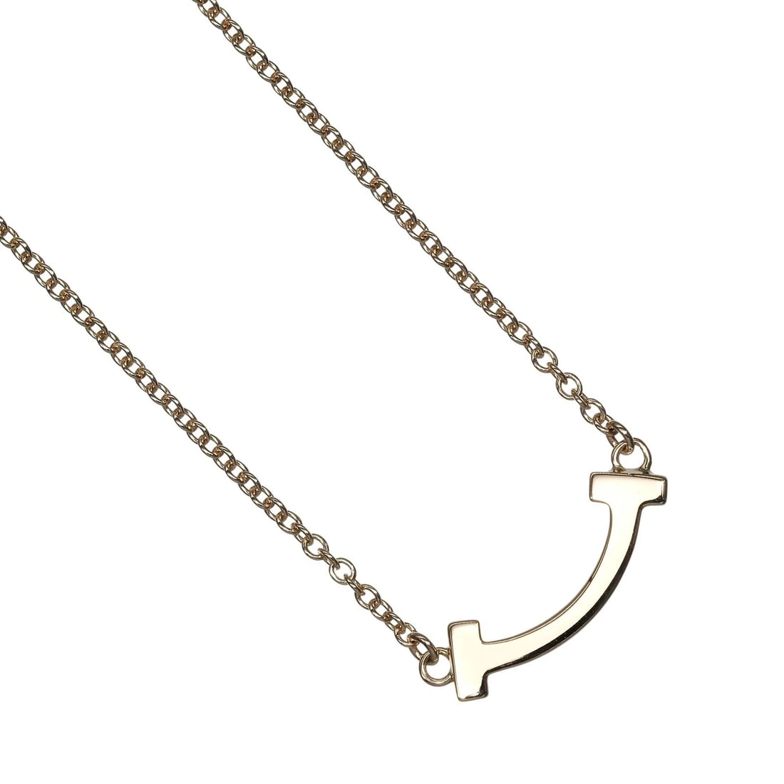 TIFFANY&CO. T SMILE MINI NECKLACE: TIFFANY&Co. T Smile Mini Necklace Brand: TIFFANY&Co. Type/Style: Necklace Material: K18 Pink Gold, Color: PG Size: Size(CM) Neck around?45cm Top?W14.2mm x H4.5mm Accessories: None Accessories Notice: