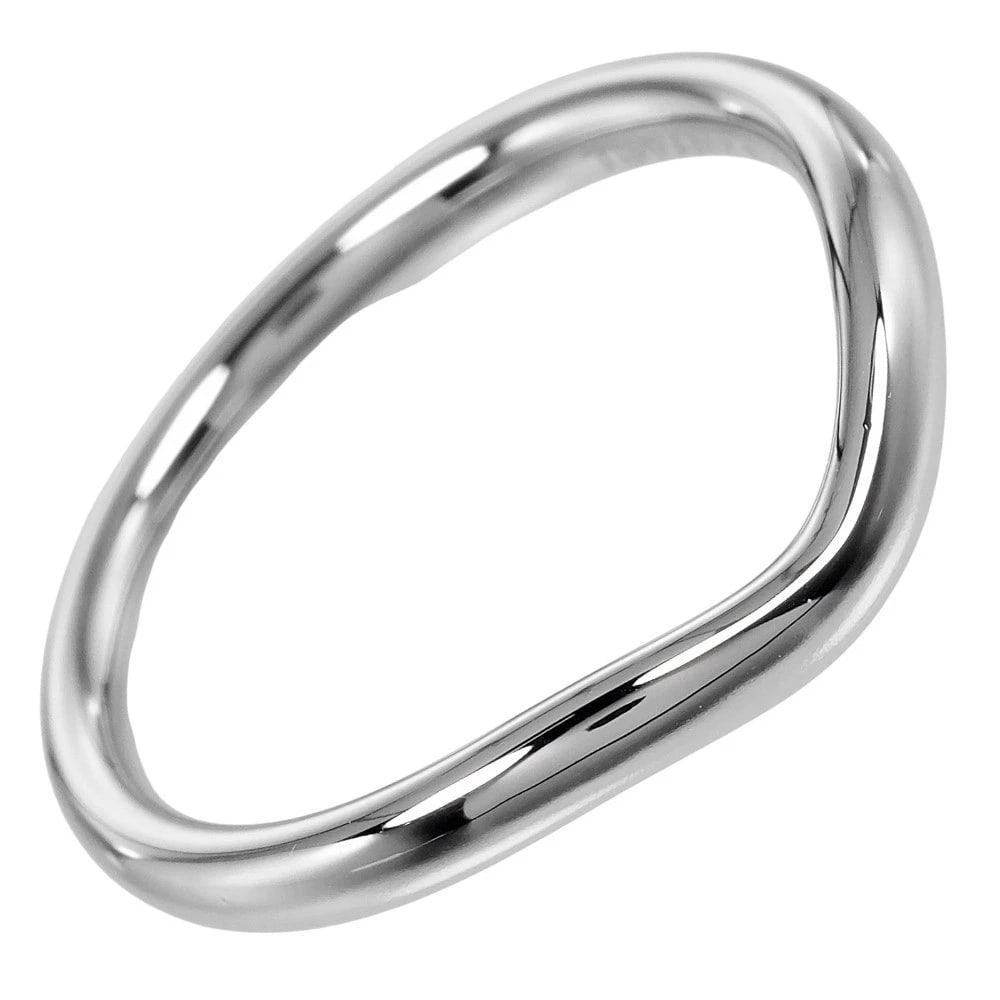TIFFANY&CO. CURVED BAND RING: TIFFANY&Co. Curved band Ring Brand: TIFFANY&Co. Type/Style: Ring Material: Pt950Platinum, Color: Silver Size: 4.5(US Size) Accessories: None Accessories Notice: When purchasing pre-owned g