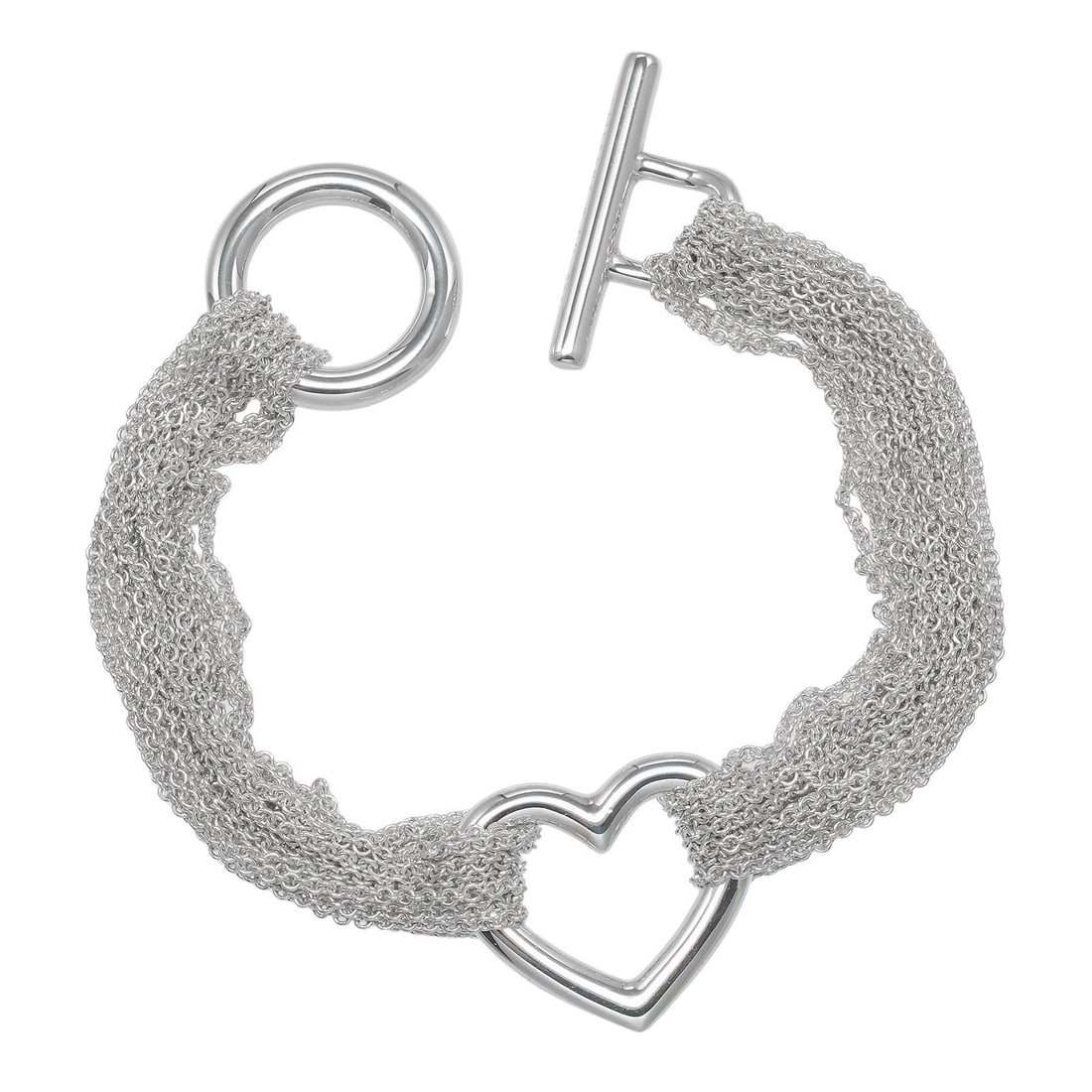 TIFFANY&CO. OPEN HEART TOGGLE BRACELET: TIFFANY&Co. Open Heart Toggle Bracelet Brand: TIFFANY&Co. Type/Style: Bracelet Material: Silver925, Color: Silver Size: Size(CM) Wrist circumference?16.8cm Accessories: None Accessories No