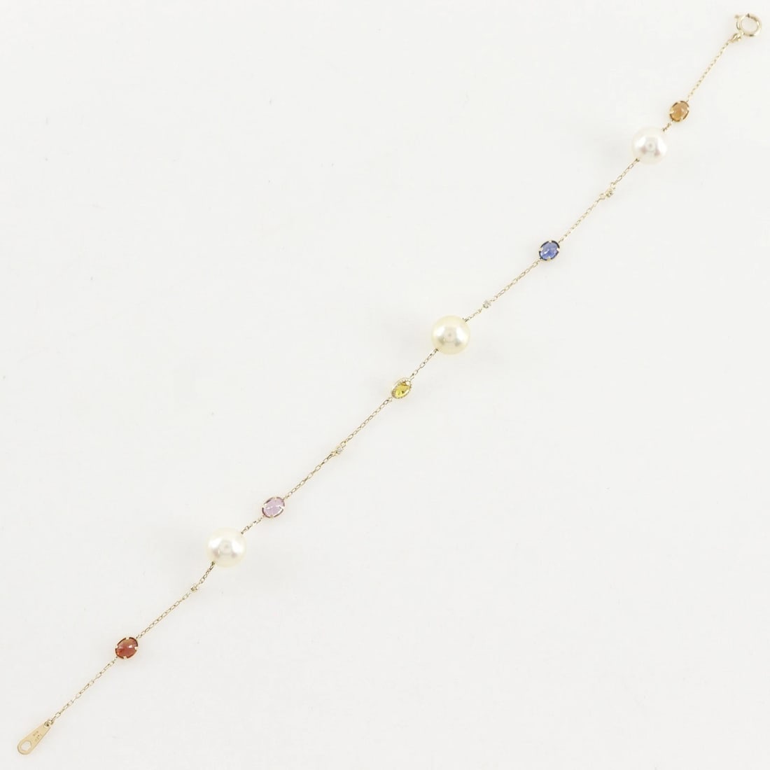 BRACELET K18 YELLOW GOLD/PEARL/MULTI STONE (1 of 2)