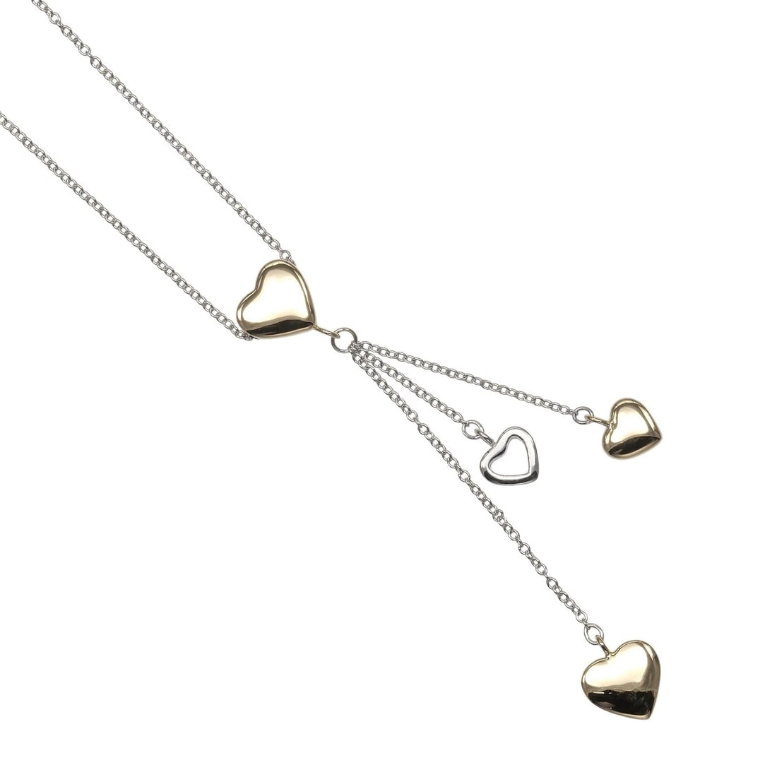 TIFFANY&CO. MULTI HEART NECKLACE: TIFFANY&Co. multi heart Necklace Brand: TIFFANY&Co. Type/Style: Necklace Material: K18 white gold K18 yellow gold, Color: WG YG Size: Size(CM) Neck around?40cm Accessories: None Accessories Notice: