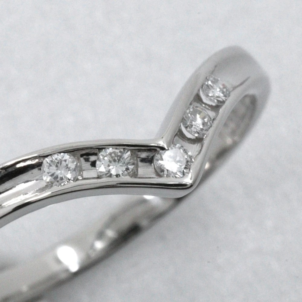 V-SHAPED RING PT900PLATINUM/DIAMOND - 3