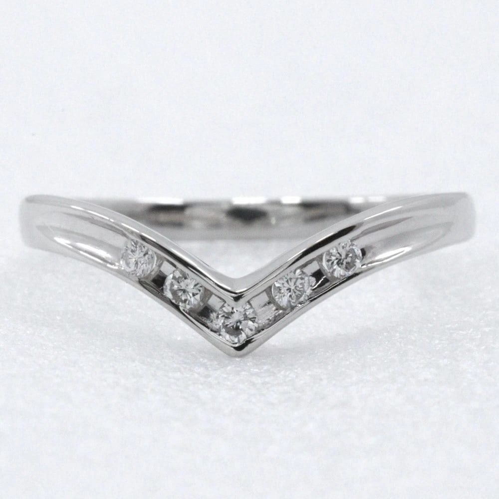 V-SHAPED RING PT900PLATINUM/DIAMOND - 4