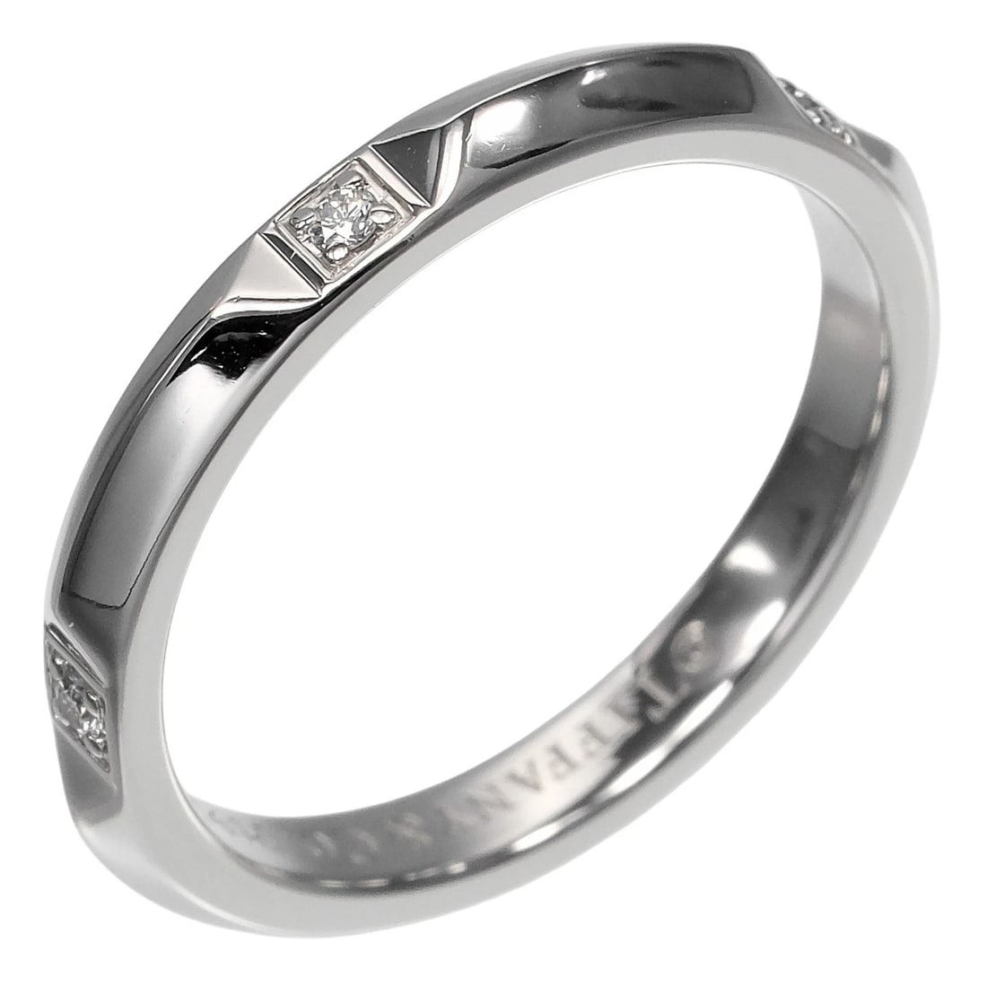 TIFFANY&CO. TRUE RING PT950PLATINUM/DIAMOND: TIFFANY&Co. True Ring Pt950Platinum/diamond Brand: TIFFANY&Co. Type/Style: Ring Material: Pt950Platinum, Color: Silver Size: 5.8(US Size) Accessories: None Accessories Notice: When purchasing