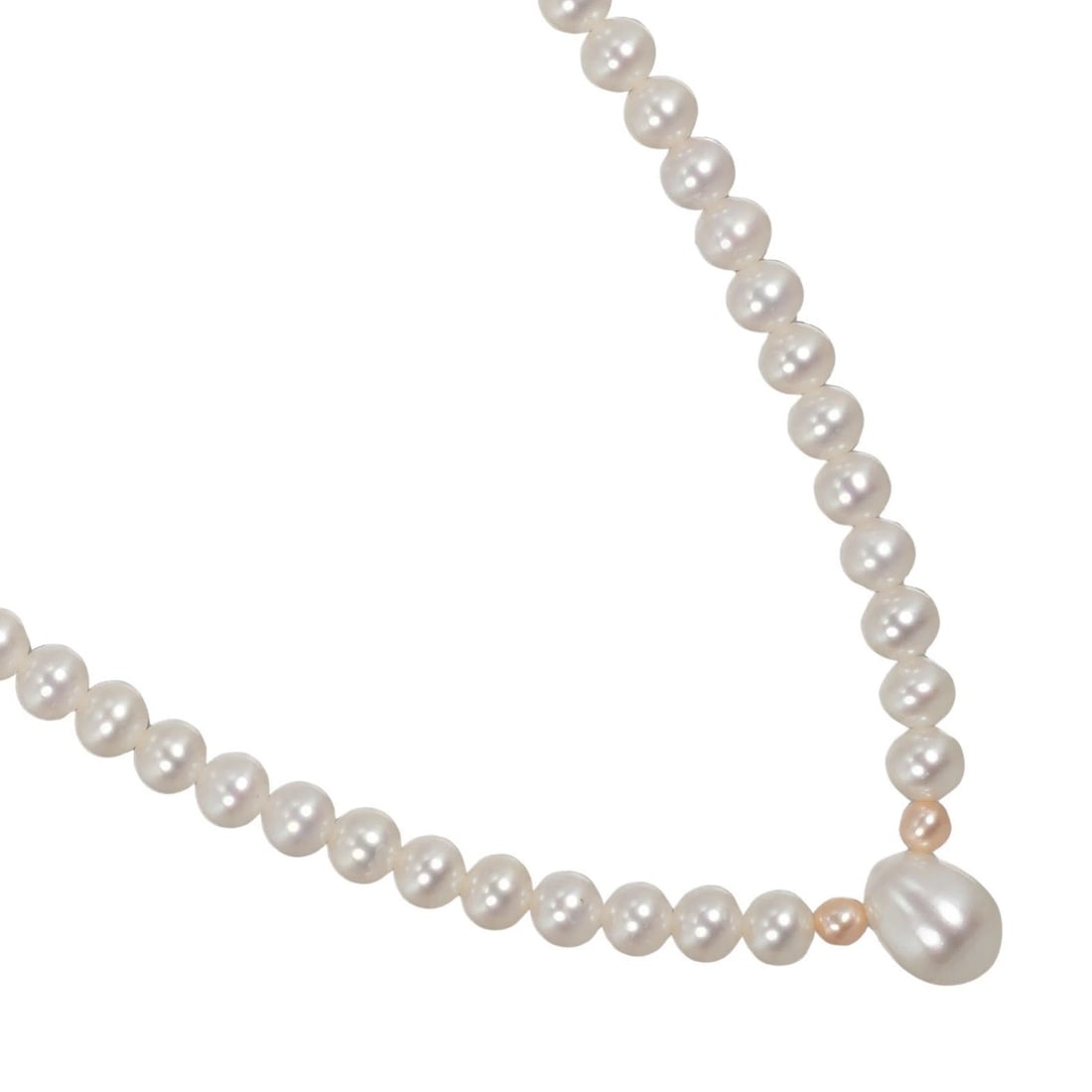 TASAKI NECKLACE PEARL/K18 GOLD: TASAKI Necklace Pearl/K18 Gold Brand: TASAKI Type/Style: Necklace Material: K18 Gold, Color: None Size: Size Remarks? Top pearl: 0.4"x0.3" Chain pearl: 0.2"-0.2" Pink pearl: 0.1" Accessories: None