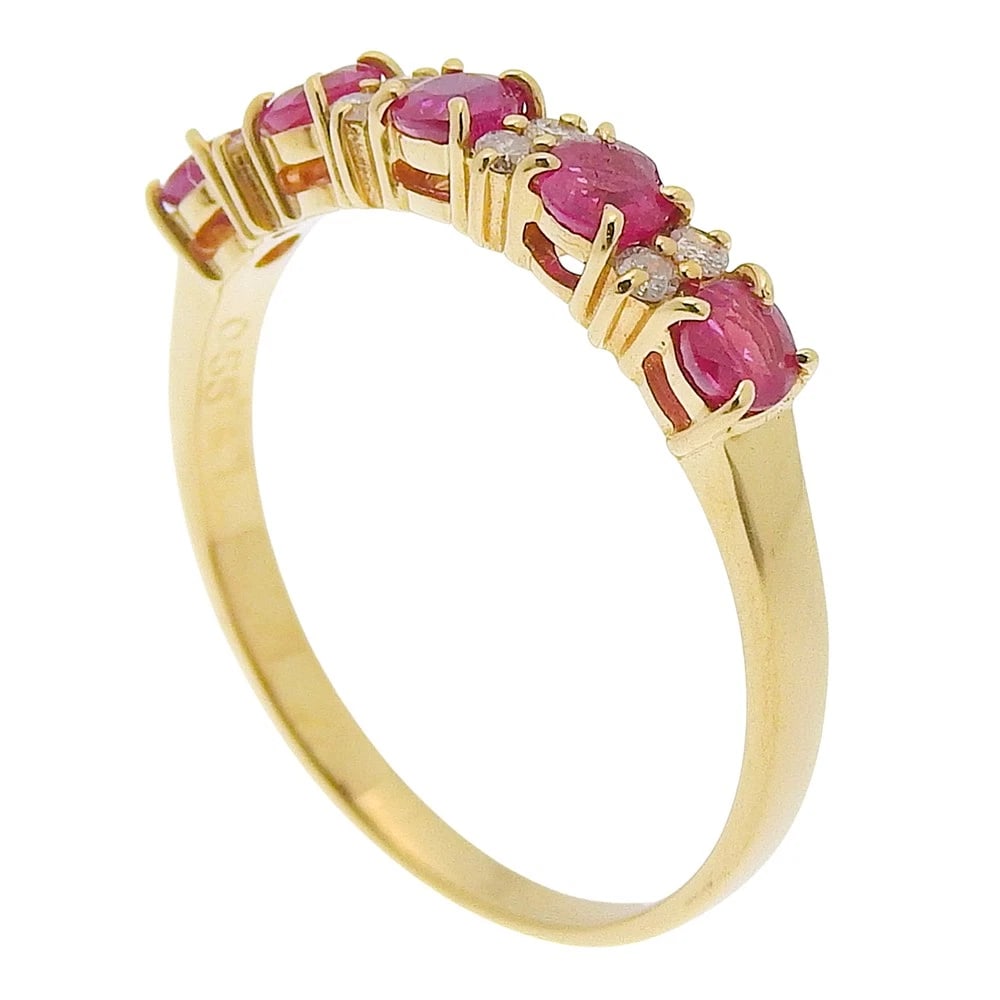 RING K18 YELLOW GOLD/RUBY/DIAMOND: Ring K18 yellow gold/Ruby/diamond Brand: no brand Type/Style: Ring Material: K18 yellow gold, Main Stone Ruby Color: YG Size: 5.6(US Size) Accessories: None Accessories Notice: When purchasing