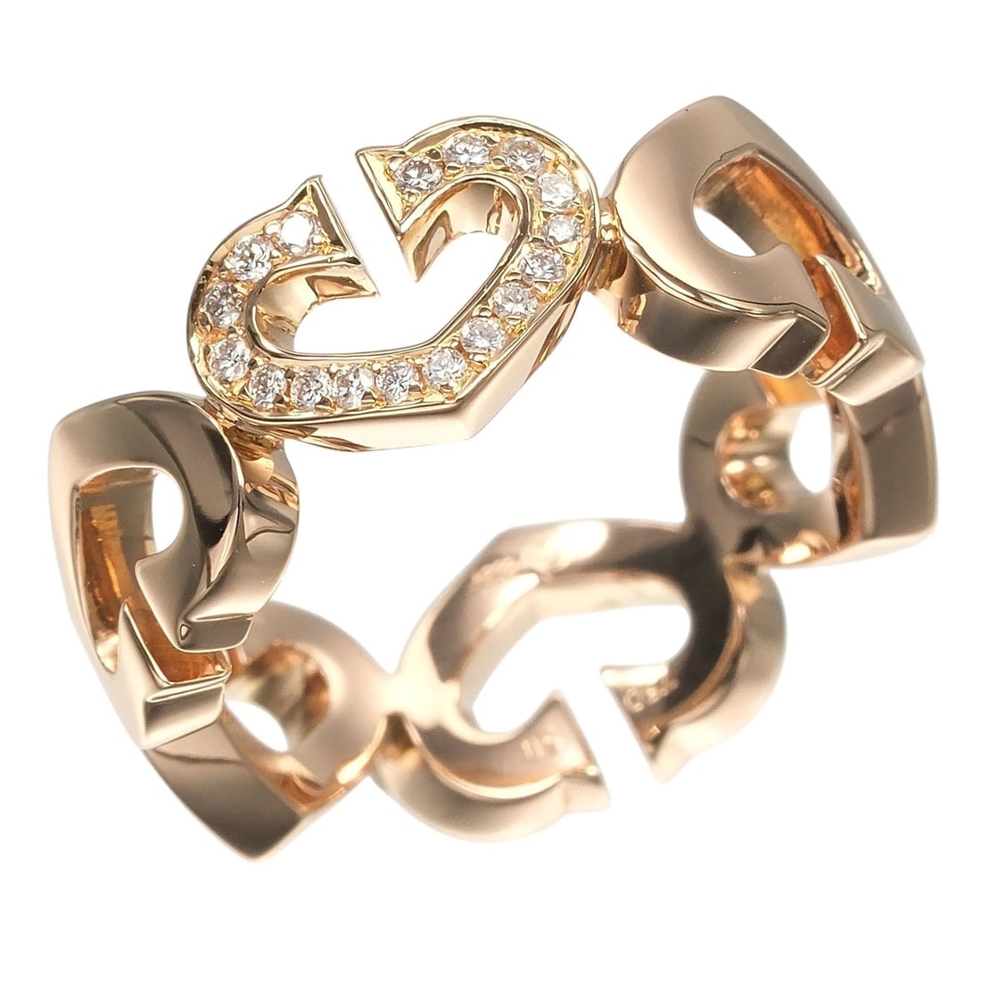 CARTIER C HEART RING K18 PINK GOLD: CARTIER C heart Ring K18 Pink Gold Brand: CARTIER Type/Style: Ring Material: K18 Pink Gold, Color: PG Size: 5.4(US Size) Accessories: None Accessories Notice: When purchasing pre-owned goo