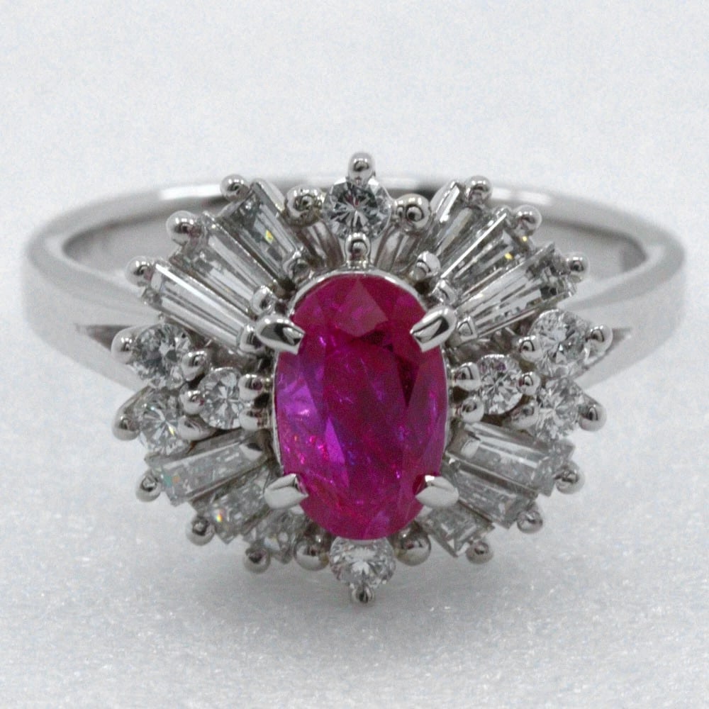RING PT900PLATINUM/RUBY - 3