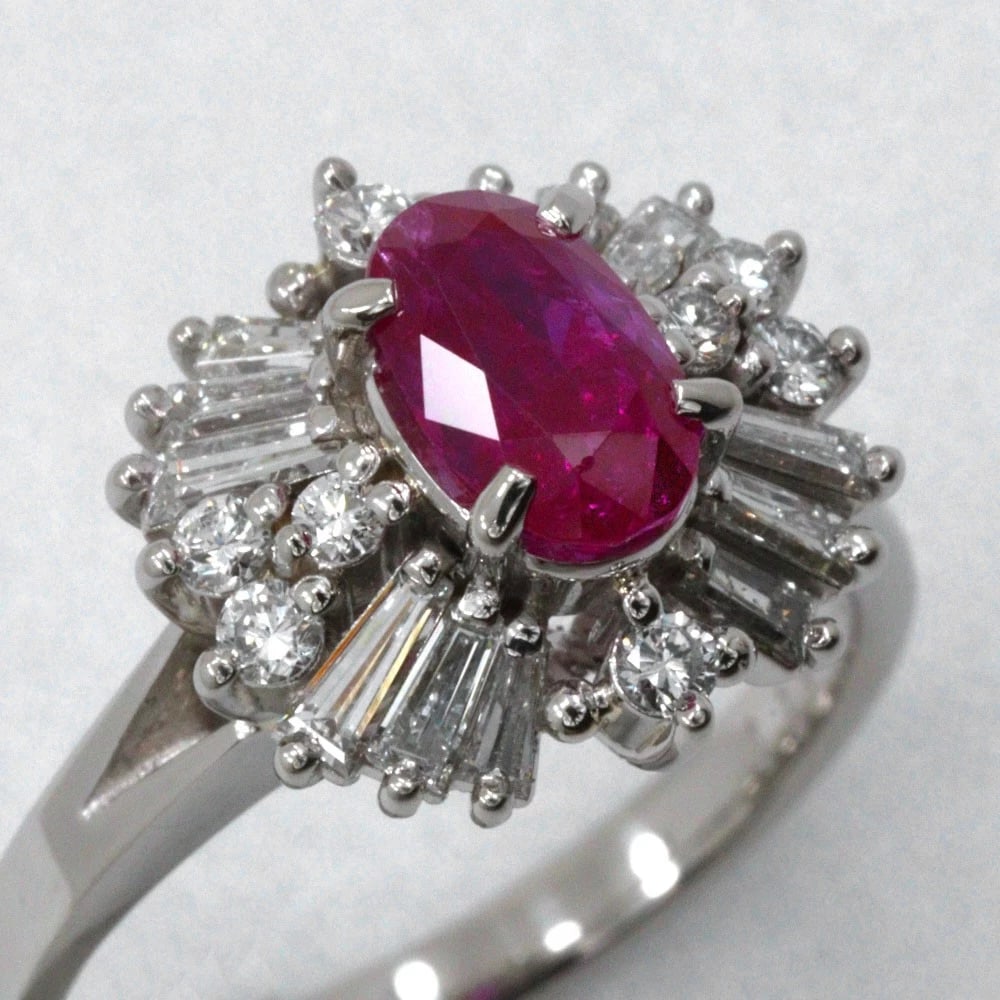 RING PT900PLATINUM/RUBY - 4