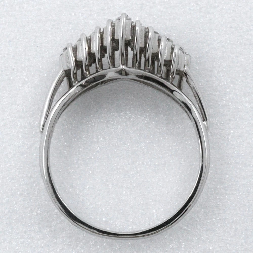 V CHARACTER RING PT900PLATINUM/DIAMOND - 2