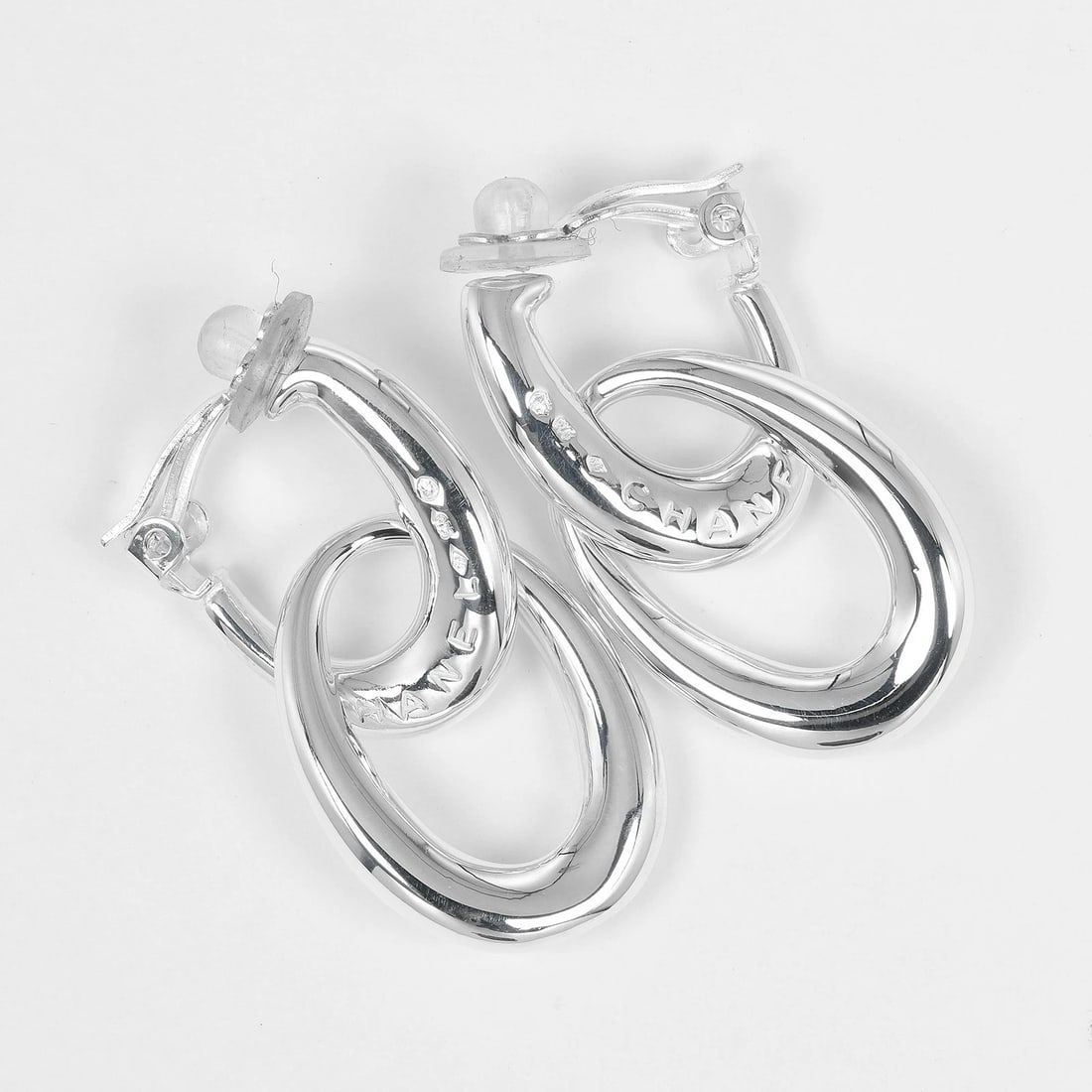 CHANEL DOUBLE HOOP EARRING - 3