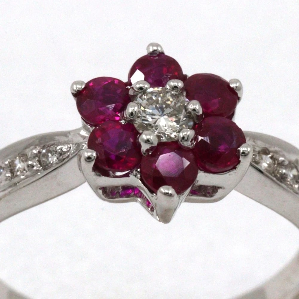FLOUR RING K18 WHITE GOLD - 3