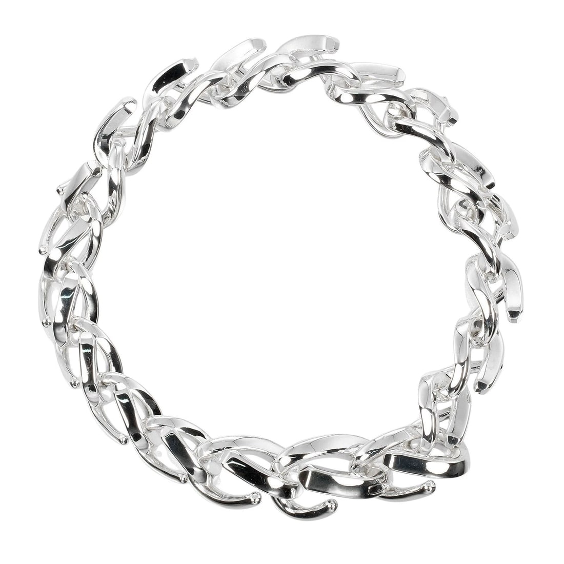 TIFFANY&CO. FORGE MEDIUM LINK HIGH POLISH BRACELET: TIFFANY&Co. Forge Medium Link High Polish Bracelet Brand: TIFFANY&Co. Type/Style: Bracelet Material: Silver925, Color: Silver Size: Size Remarks? ?Large size ?Wrist size: 6.7" Total length: 7.5" A
