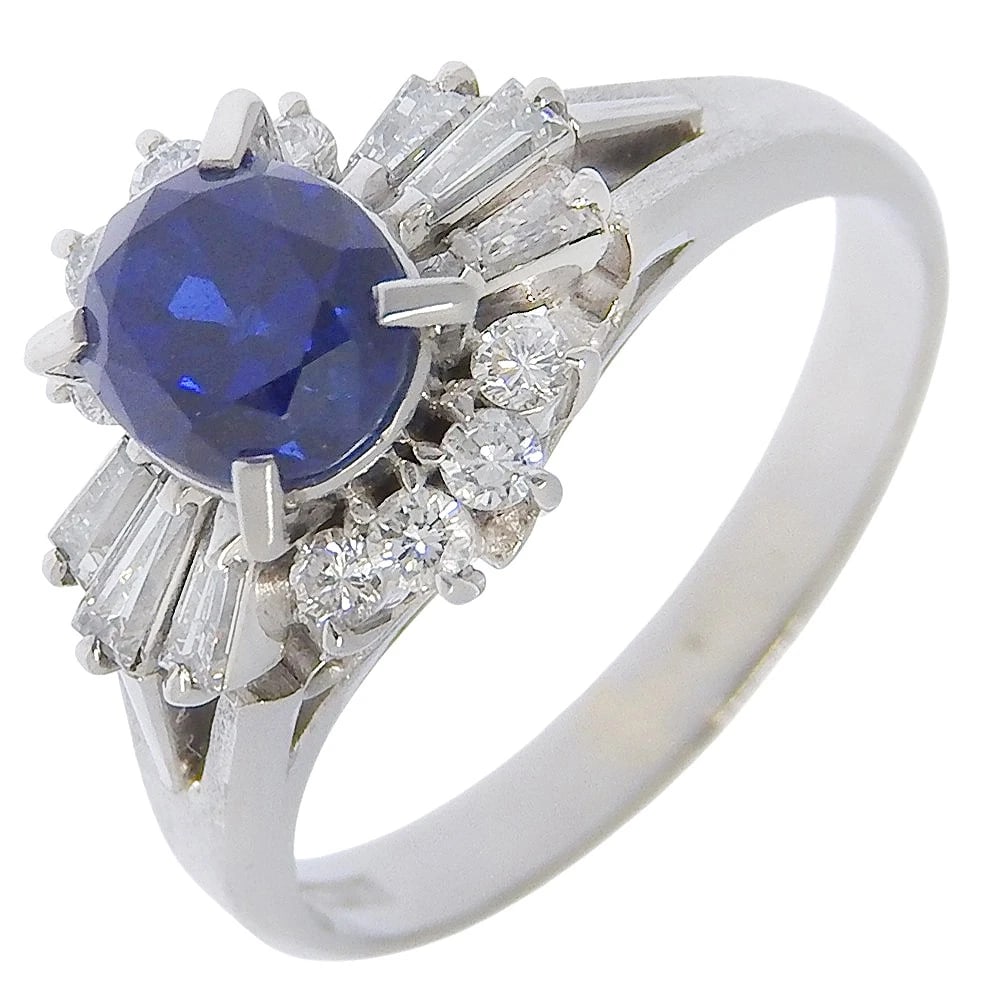 RING PT900PLATINUM/SAPPHIRE: Ring Pt900Platinum/sapphire Brand: no brand Type/Style: Ring Material: Pt900Platinum, Main Stone sapphire Color: Silver Size: 6.6(US Size) Accessories: None Accessories Notice: When purchasing