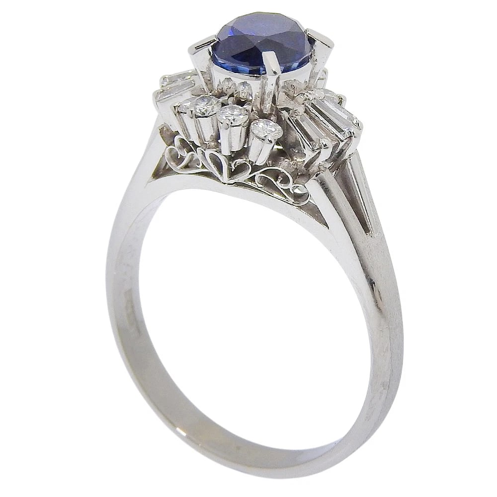 RING PT900PLATINUM/SAPPHIRE - 2