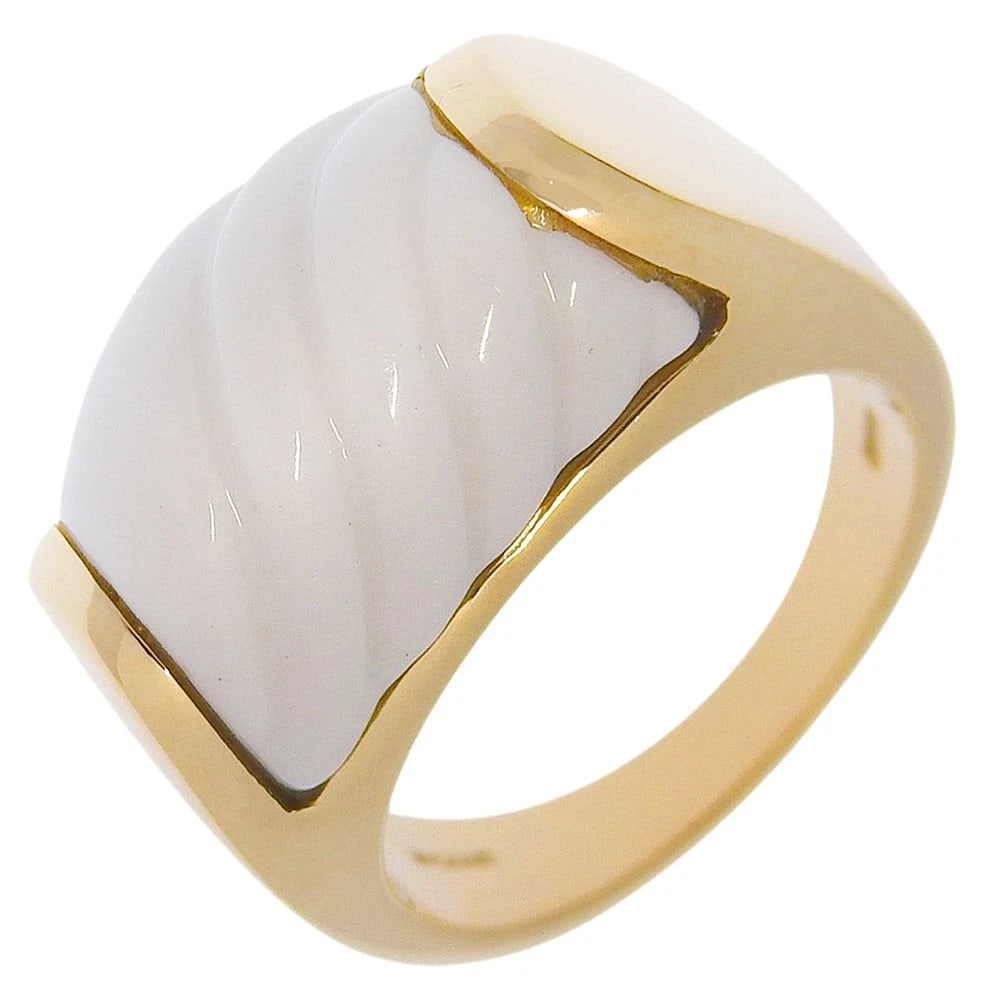 BVLGARI TROMKET RING K18: BVLGARI Tromket Ring K18 Brand: BVLGARI Type/Style: Ring Material: K18 yellow gold/White ceramic, Color: YG Size: 5.8(US Size) Accessories: None Accessories Notice: When purchasing pre-owned goods,