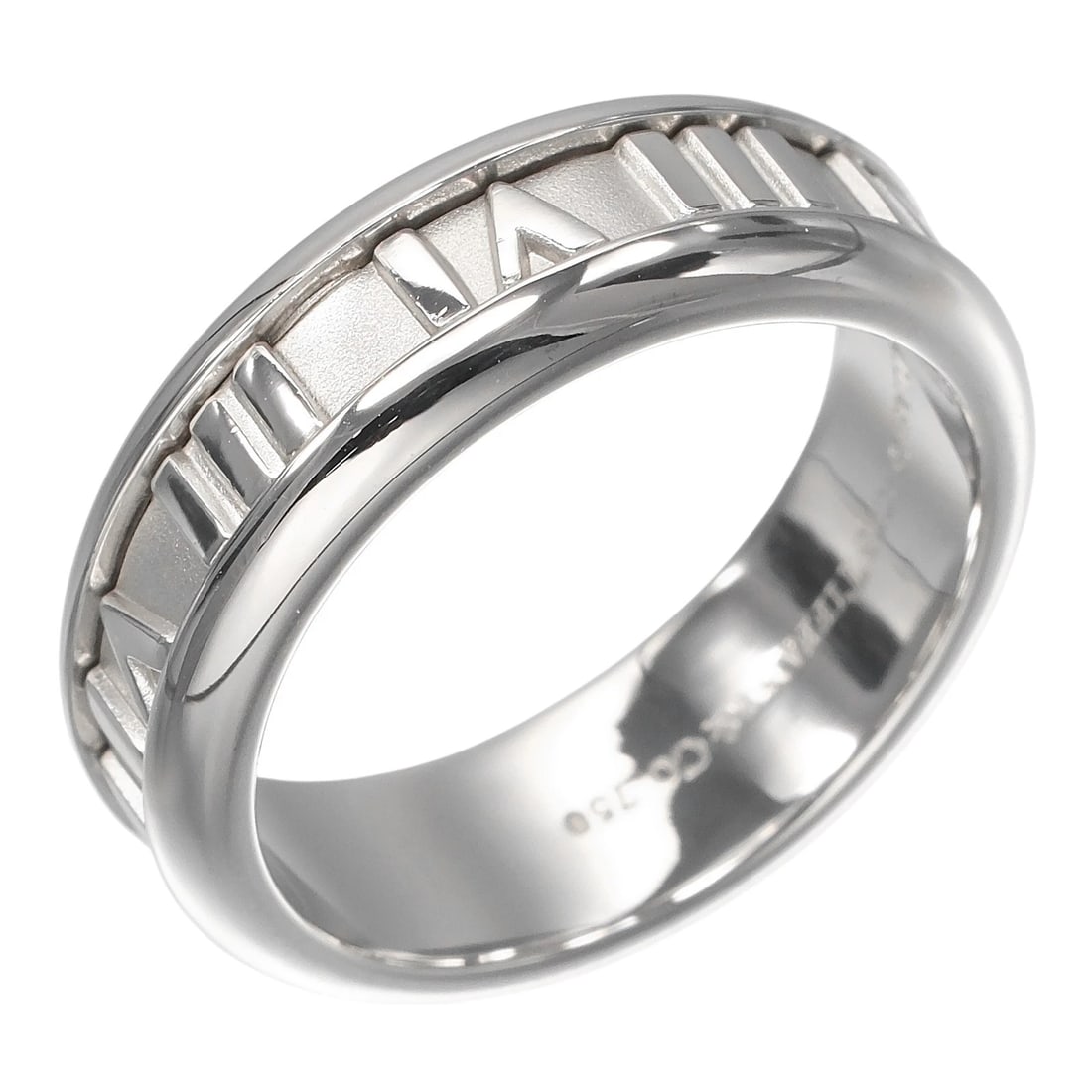 TIFFANY&CO. ATLAS RING: TIFFANY&Co. Atlas Ring Brand: TIFFANY&Co. Type/Style: Ring Material: K18 white gold, Color: Silver Size: 7.8(US Size) Accessories: None Accessories Notice: When purchasing pre-owned goods,
