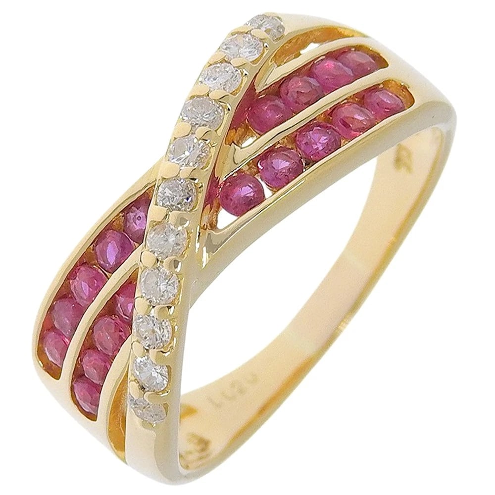 RING K18 YELLOW GOLD/RUBY: Ring K18 yellow gold/Ruby Brand: no brand Type/Style: Ring Material: K18 yellow gold, Main Stone Ruby Color: YG Size: 7.0(US Size) Accessories: None Accessories Notice: When purchasing pre