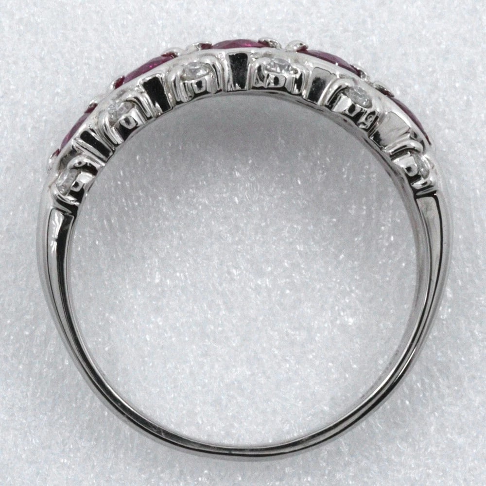 RING PT900PLATINUM/RUBY/DIAMOND - 2