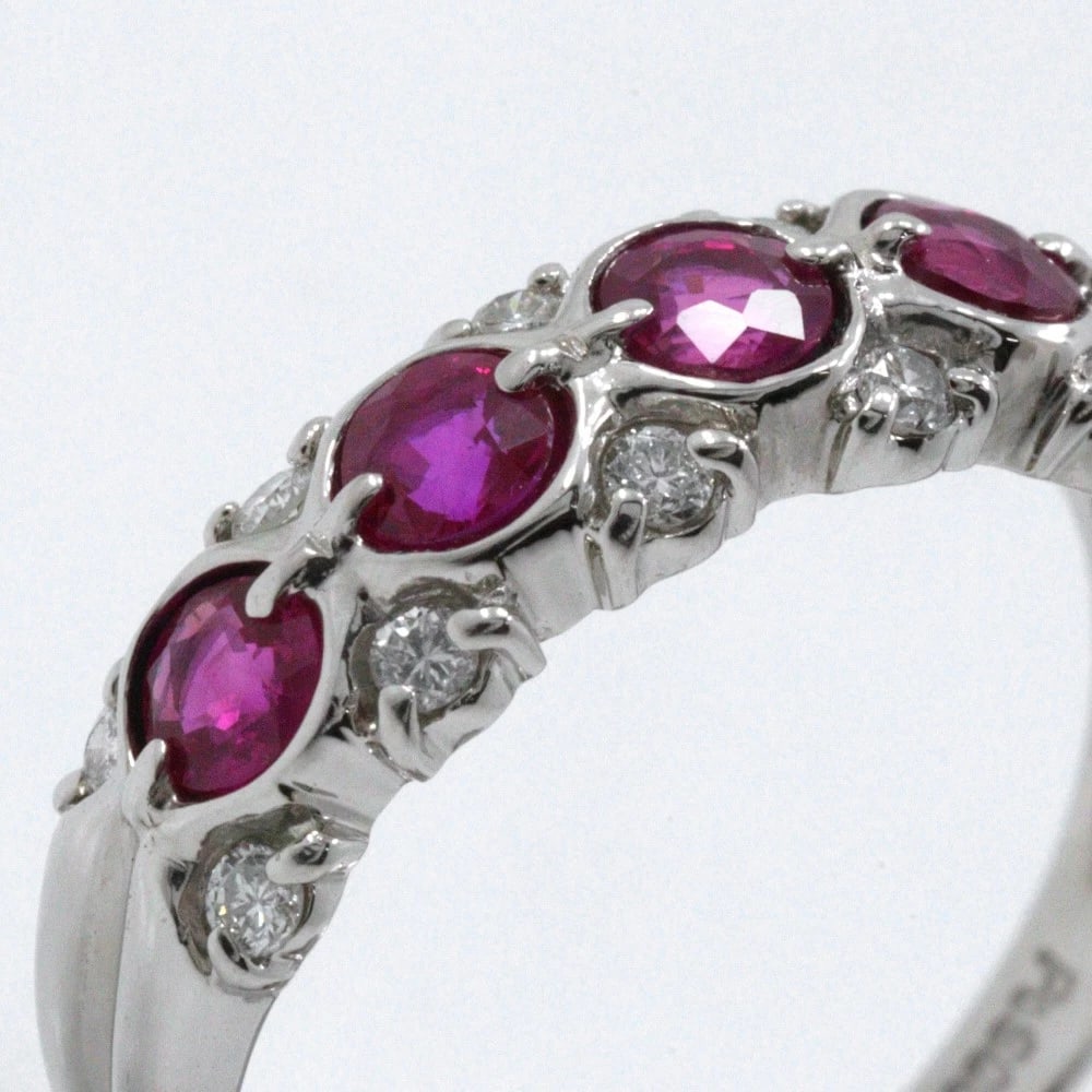 RING PT900PLATINUM/RUBY/DIAMOND - 3