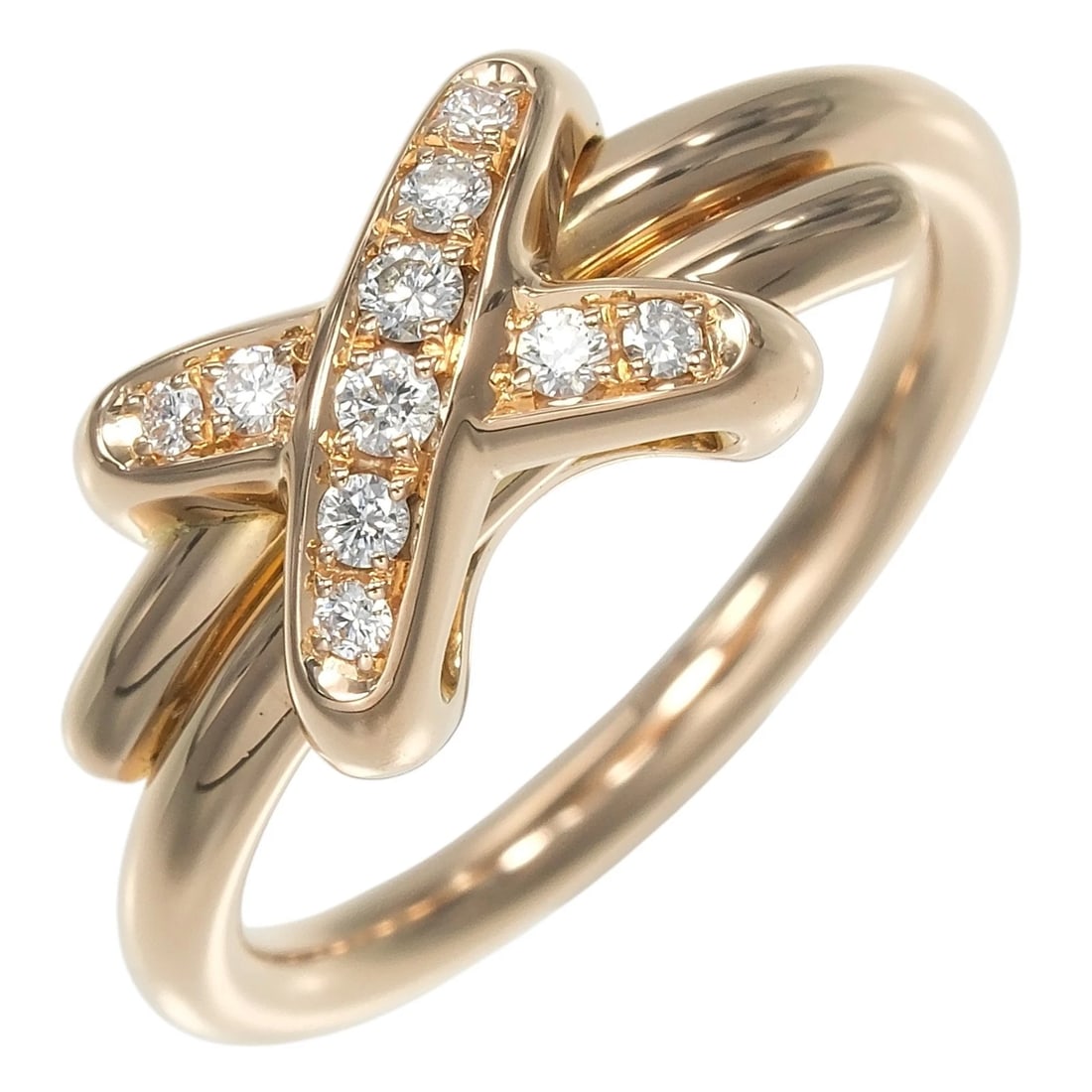 CHAUMET LIAN RING K18 PINK GOLD: Chaumet Lian Ring K18 Pink Gold Brand: Chaumet Type/Style: Ring Material: K18 Pink Gold, Color: PG Size: 3.7(US Size) Accessories: None Accessories Notice: When purchasing pre-owned goods, please