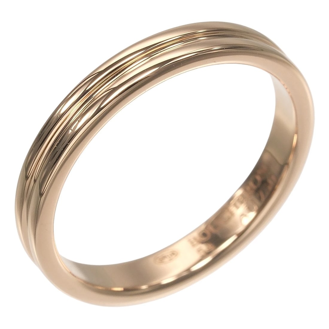 BOUCHERON GODRON RING K18 PINK GOLD: Boucheron Godron Ring K18 Pink Gold Brand: Boucheron Type/Style: Ring Material: K18 Pink Gold, Color: PG Size: 6.8(US Size) Accessories: None Accessories Notice: When purchasing pre-owned goods,