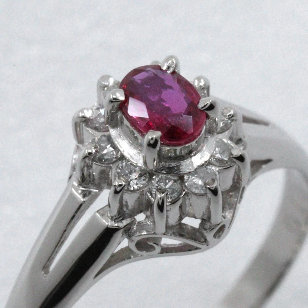 RING PT900PLATINUM/RUBY - 3