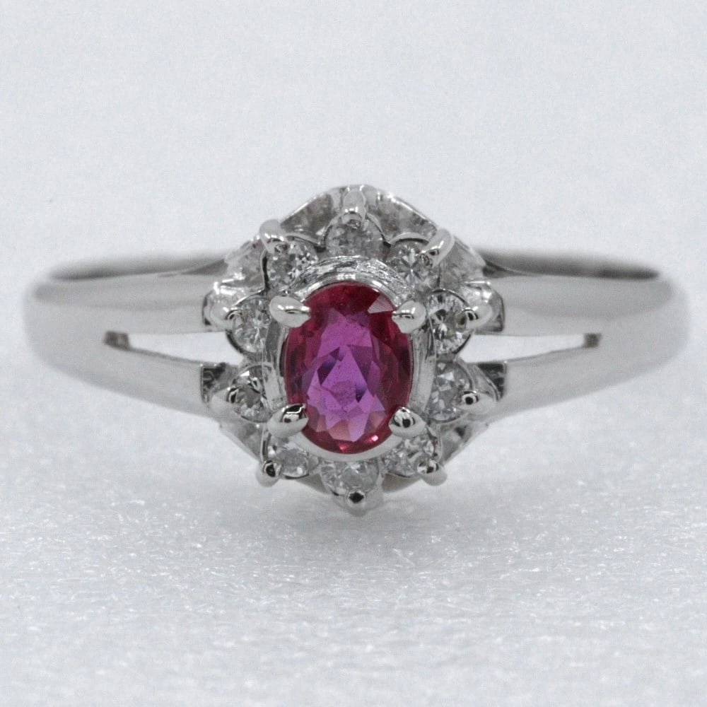 RING PT900PLATINUM/RUBY - 4