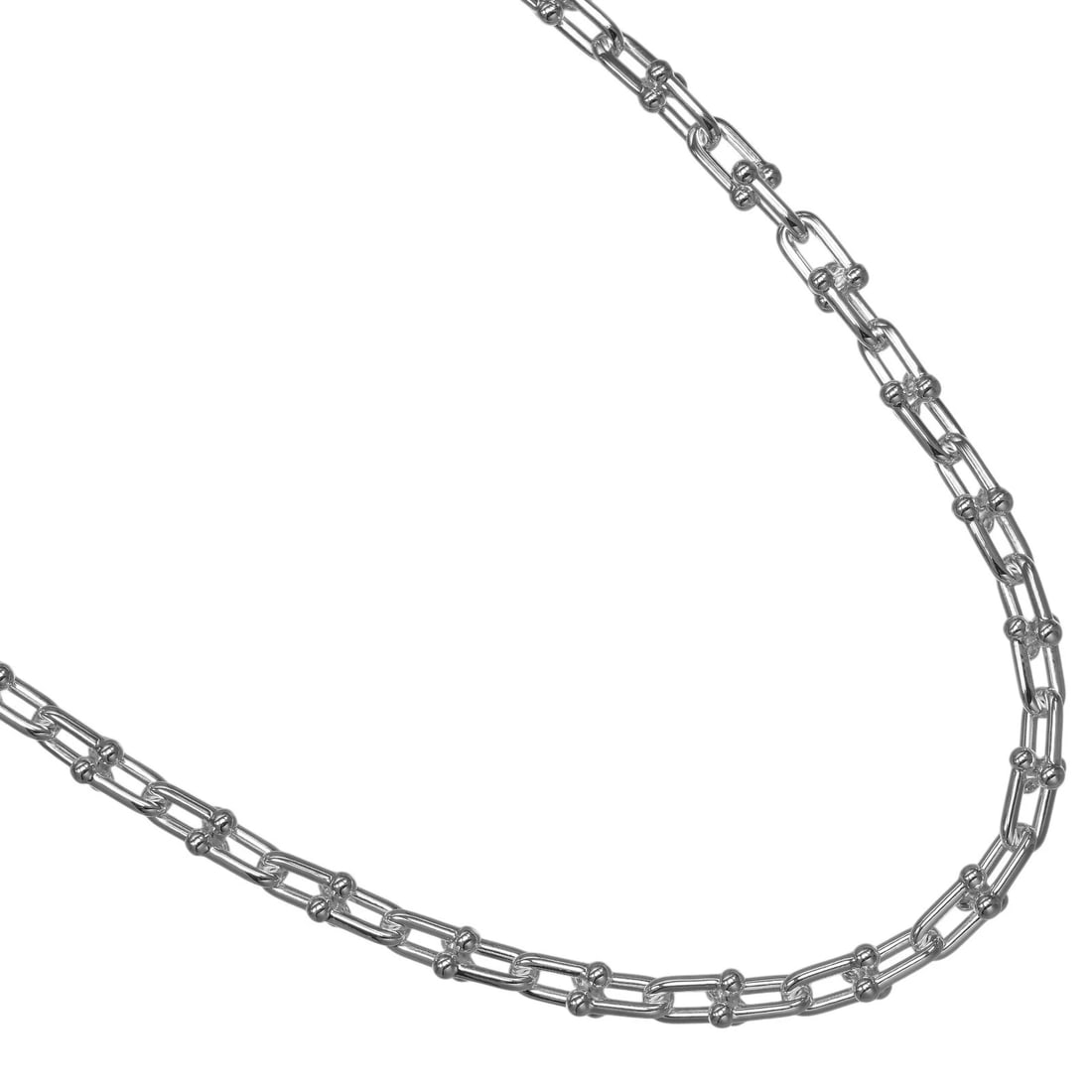 TIFFANY&CO. HARDWARE SMALL LINK NECKLACE: TIFFANY&Co. hardware small link Necklace Brand: TIFFANY&Co. Type/Style: Necklace Material: Silver925, Color: Silver Size: Size Remarks? Total length: 18" Accessories: None Accessories Notice: When