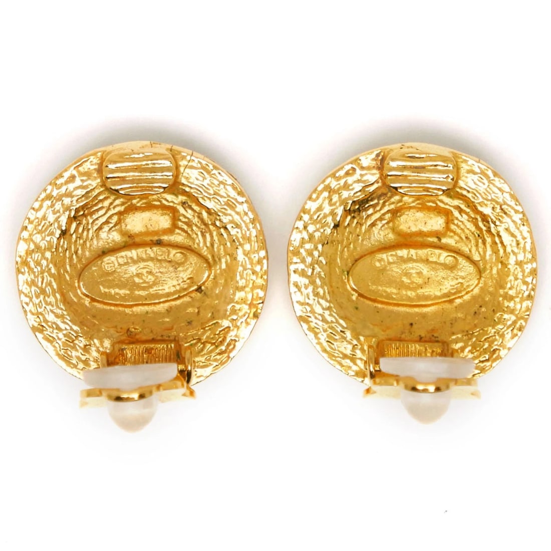 CHANEL COCO MARK EARRING PLATED GOLD - 2