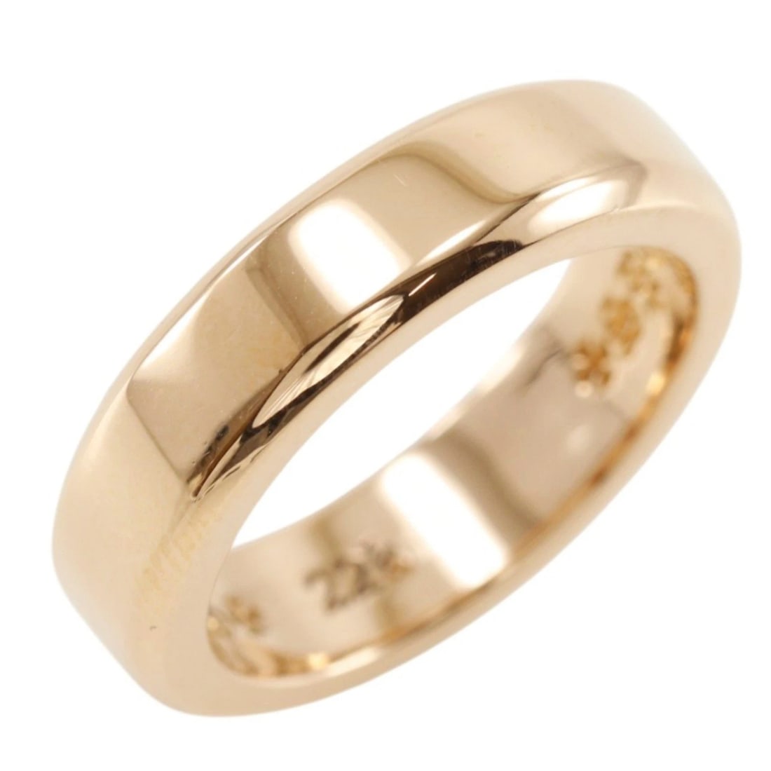 CHROME HEARTS WEDDING BAND FLAT RING: CHROME HEARTS Wedding Band Flat Ring Brand: CHROME HEARTS Type/Style: Ring Material: K22 Gold, Color: Gold Size: 7.2(US Size) Accessories: None Accessories Notice: When purchasing pre-owned goods,