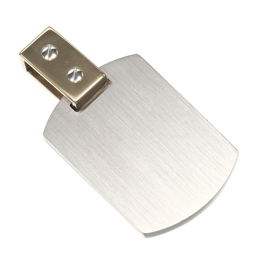 CARTIER SANTOS PENDANT TOP: CARTIER Santos Pendant top Brand: CARTIER Type/Style: Pendant top Material: K18 yellow gold/Stainless Steel, Color: YG SS Size: Size(CM) Top?W20.5mm x H39.5mm Accessories: None Accessories Notice: