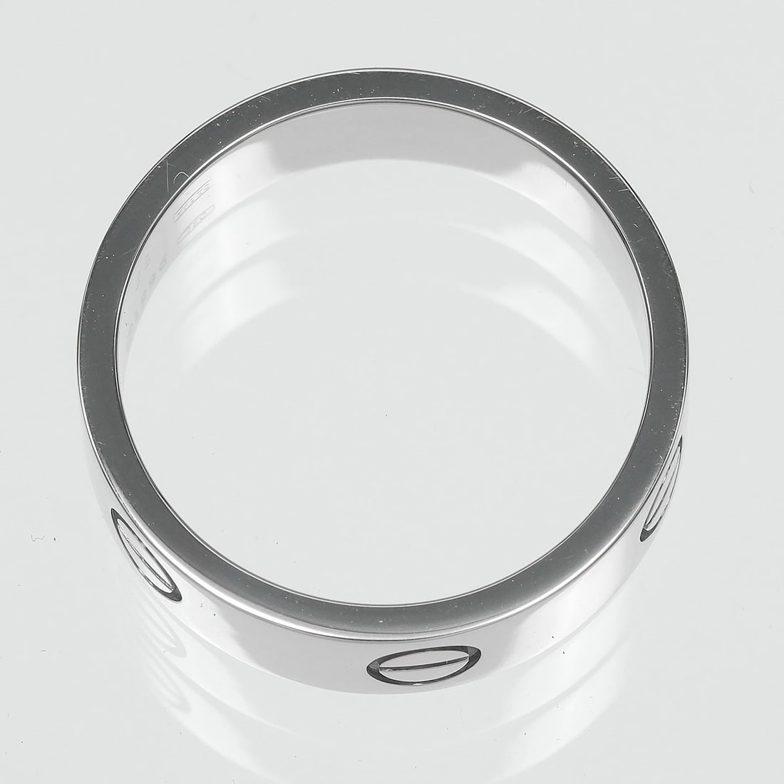 CARTIER LOVE CLASSIC MODEL RING K18 WHITE GOLD: CARTIER Love Classic Model Ring K18 white gold Brand: CARTIER Type/Style: Ring Material: K18 white gold, Color: Gold Size: 8.2(US Size) Accessories: None Accessories Notice: When purchasing pre-owned
