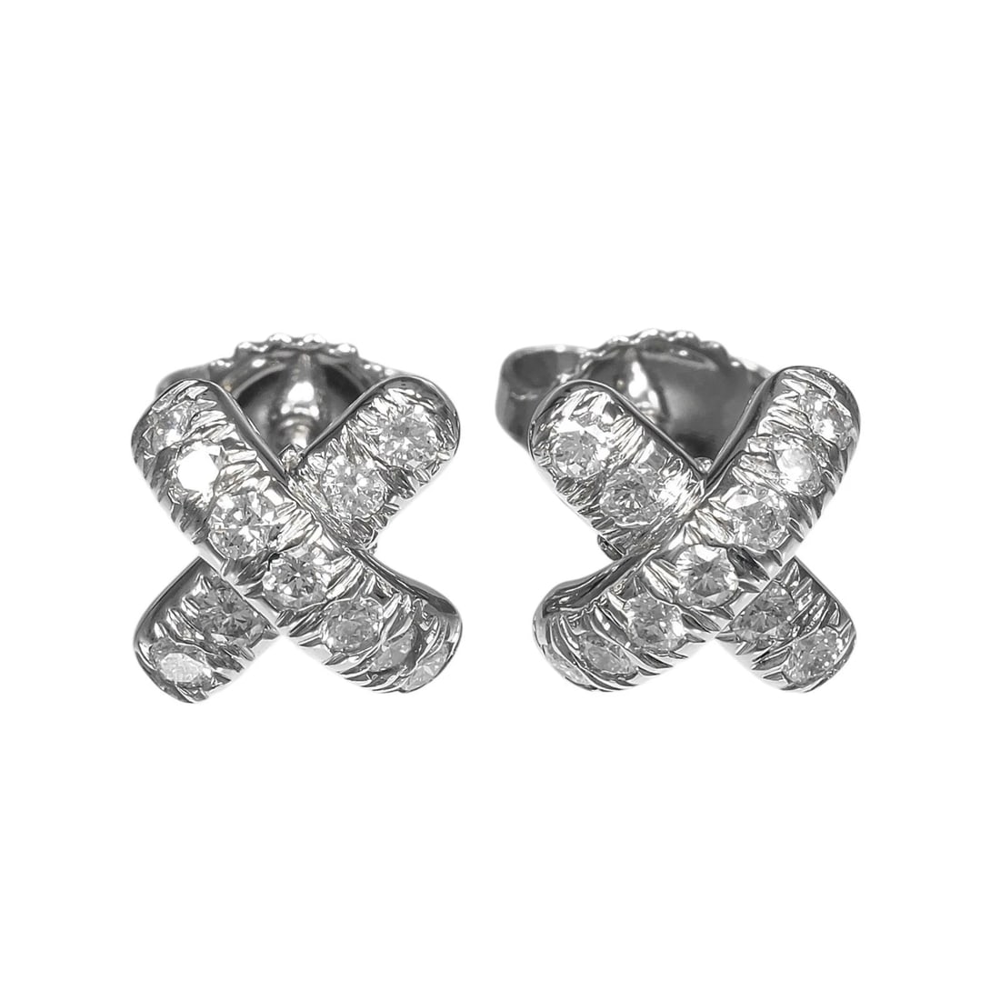 TIFFANY&CO. CROSS-STITCH PIERCING: TIFFANY&Co. Cross-stitch Piercing Brand: TIFFANY&Co. Type/Style: Piercing Material: Pt950Platinum, Color: Silver Size: Size(CM) 7.8mm x 7.8mm Accessories: None Accessories Notice: When purchasing