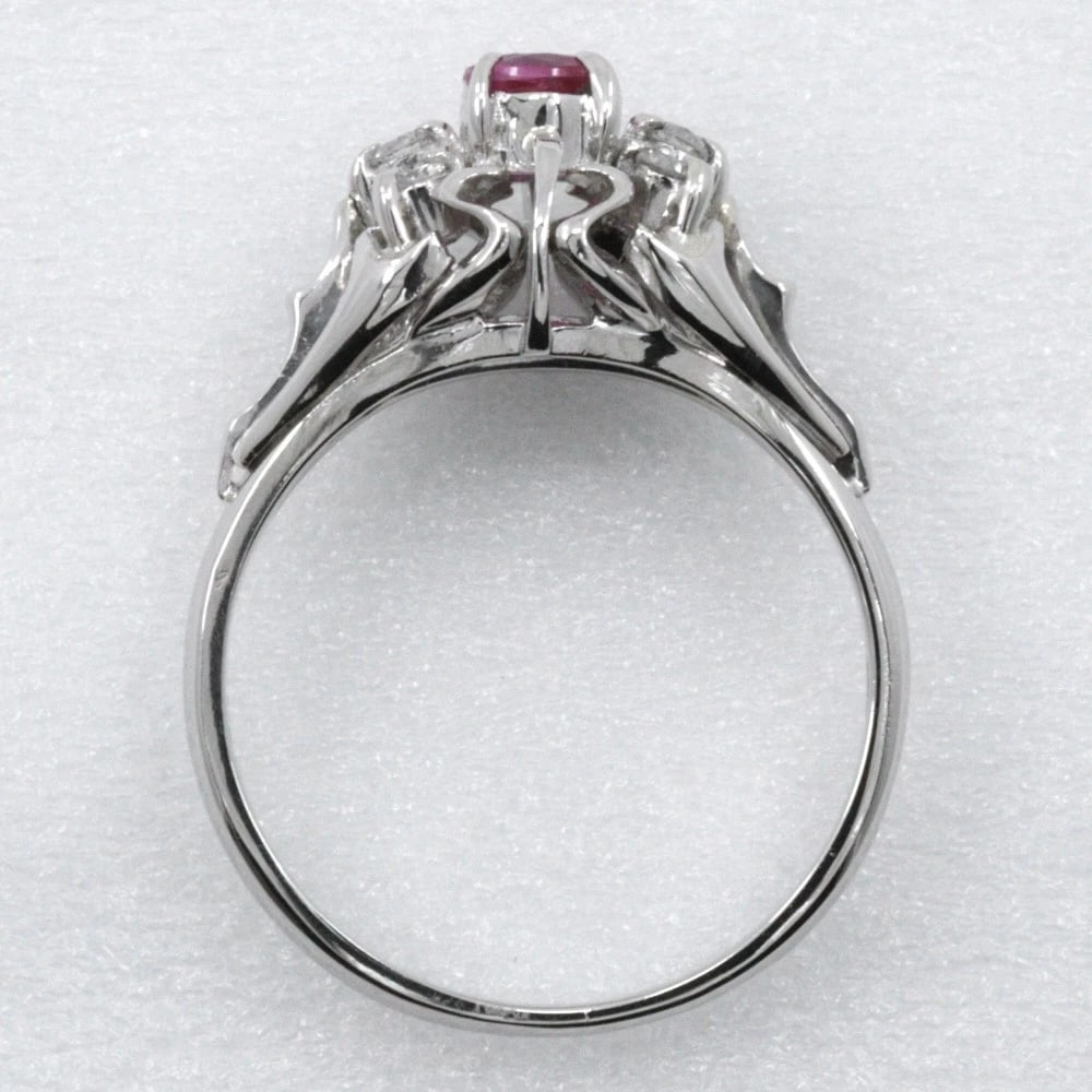 RING PT900PLATINUM/RUBY/DIAMOND - 2
