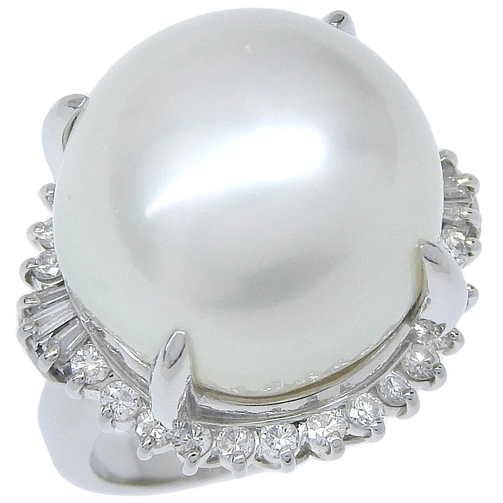 PEARL RING PT900PLATINUM: Pearl Ring Pt900Platinum Brand: no brand Type/Style: Ring Material: Pt900Platinum, Color: Silver Size: 4.5(US Size) Accessories: None Accessories Notice: When purchasing pre-owned goods, p