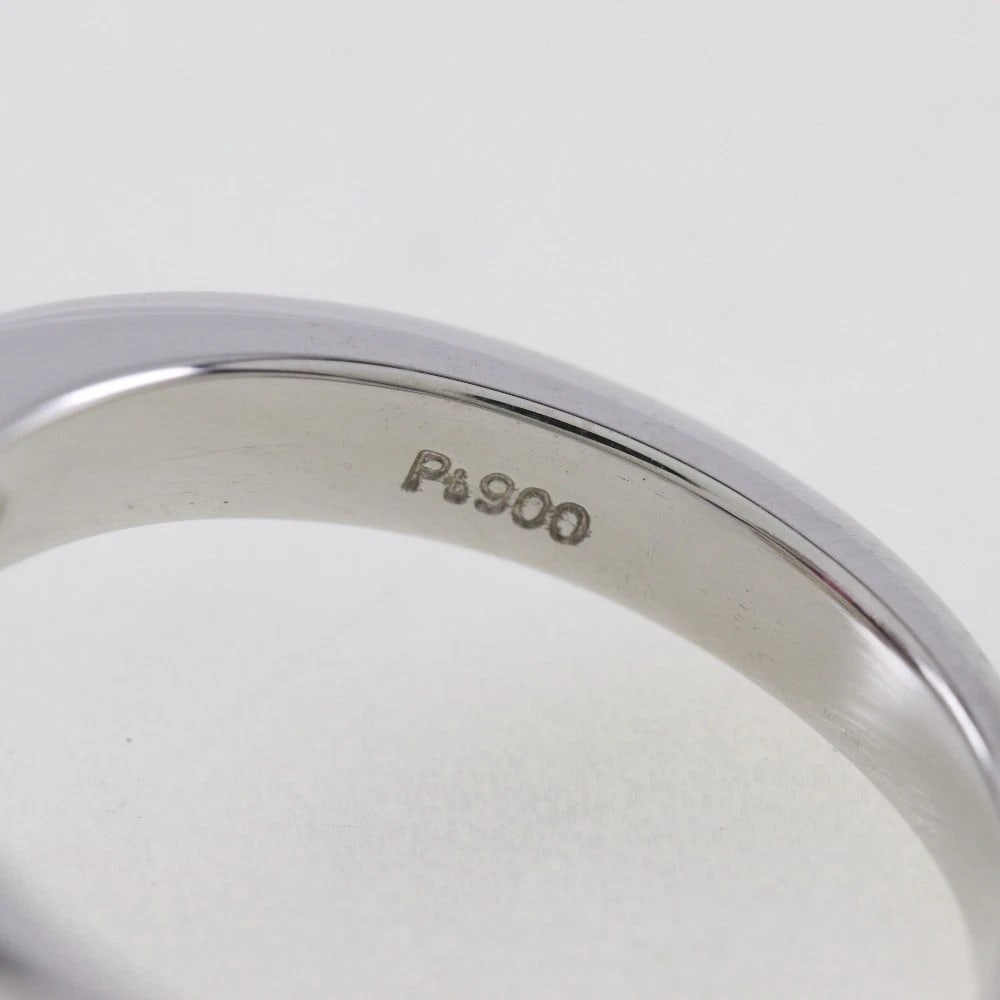 RING PT900PLATINUM/GARNET/DIAMOND - 3