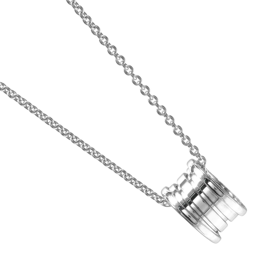 BVLGARI B.ZERO1 NECKLACE: BVLGARI B.ZERO1 Necklace Brand: BVLGARI Type/Style: Necklace Material: K18 white gold, Color: Silver Size: Size(CM) Neck around?40cm Top?W14mm x H9mm Accessories: None Accessories Notice: When