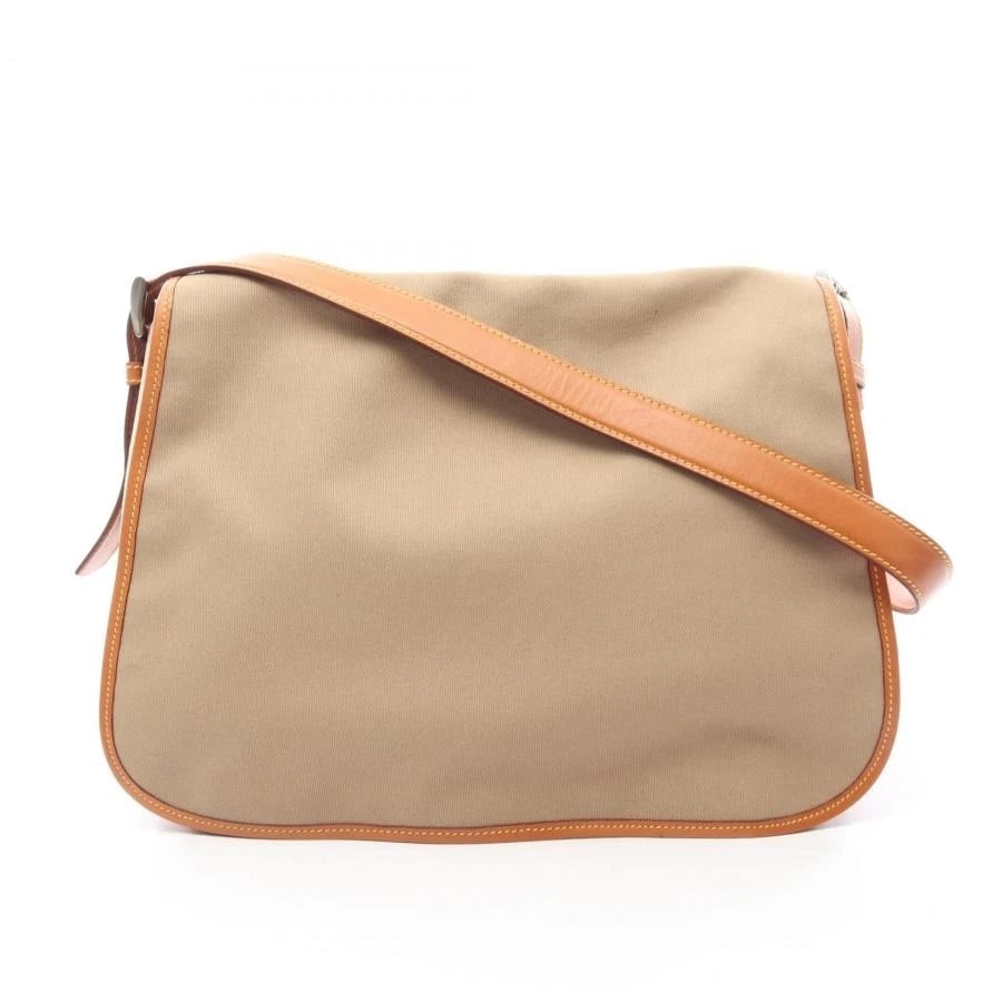 PRADA BAG: CANAPA SOFT BEIGE BROWN: PRADA Bag: CANAPA SOFT Beige Brown Brand: PRADA Type/Style: Shoulder Bag Material: Exterior Material Canvas Color: Exterior Color Beige Size: (approx. W15.0 ? H11.8 ? D5.9 inch) Accessories: None