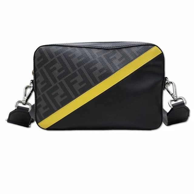 FENDI BAG: ALKA BLACK/GRAY/YELLOW: FENDI Bag: ALKA Black/Gray/Yellow Brand: FENDI Type/Style: Shoulder Bag Material: Exterior Material PVC / Leather Color: Exterior Color Black Size: (approx. W8.9 ? H5.9 ? D1.8 inch) Accessories: N