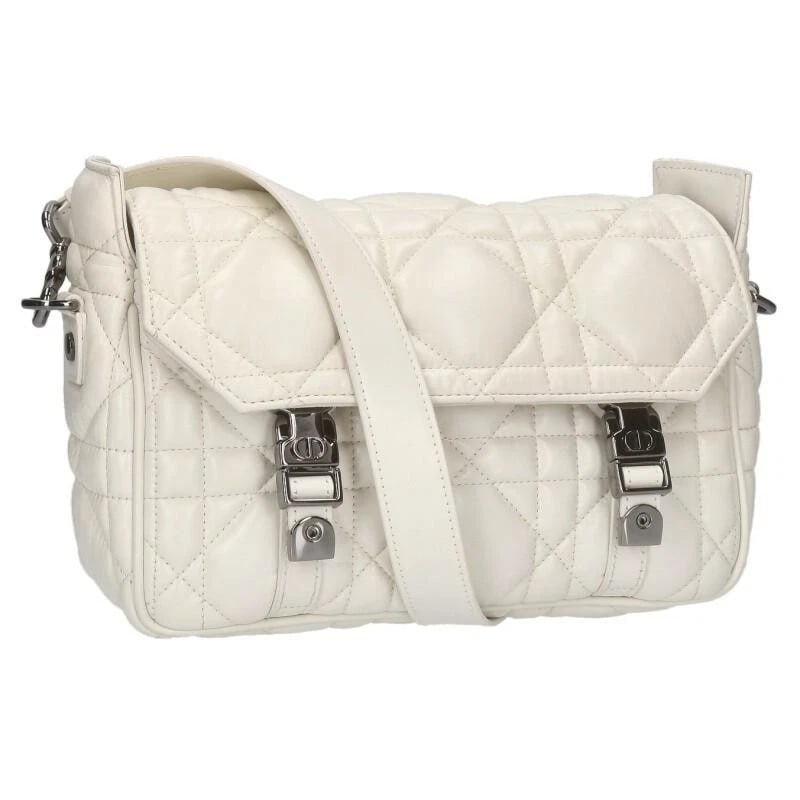 CHRISTIAN DIOR BAG: DIORCAMP CANNAGE WHITE: CHRISTIAN DIOR Bag: Diorcamp Cannage White Brand: Christian Dior Type/Style: Shoulder Bag Material: Exterior Material Leather Color: Exterior Color White Size: (approx. W9.1 ? H5.7 ? D3.0 inch) Ac