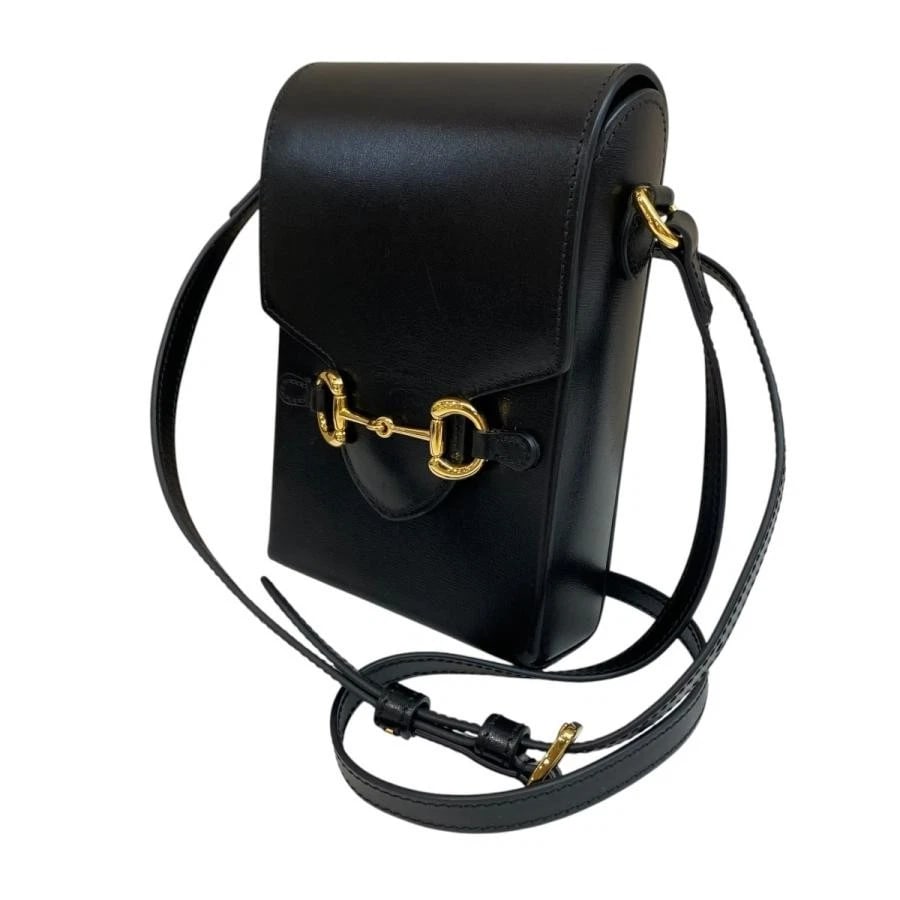GUCCI BAG: HORSEBIT SHOULDER BLACK: GUCCI Bag: Horsebit Shoulder Black Brand: GUCCI Type/Style: Shoulder Bag Material: Exterior Material Leather Color: Exterior Color Black Size: (approx. W4.3 ? H6.7 ? D1.8 inch) Accessories: None