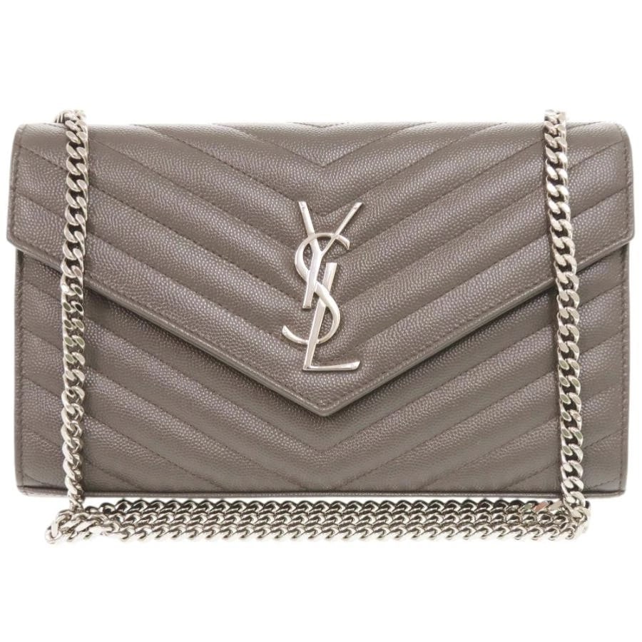 SAINT LAURENT BAG: CASSANDRA GRAY: SAINT LAURENT Bag: Cassandra Gray Brand: SAINT LAURENT PARIS Type/Style: Shoulder Bag Material: Exterior Material Leather Color: Exterior Color Gray Size: (approx. W8.9 ? H5.5 ? D1.6 inch)