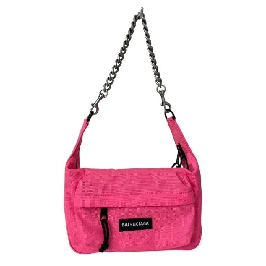 BALENCIAGA BAG: RAVER CHAINED BAG PINK: BALENCIAGA Bag: RAVER CHAINED BAG Pink Brand: BALENCIAGA Type/Style: Shoulder Bag Material: Exterior Material Leather Color: Exterior Color Pink Size: (approx. W9.8 ? H6.7 ? D3.1 inch) Accessories: