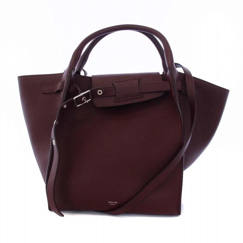 CELINE BAG: BIG BAG SMALL BORDEAUX: CELINE Bag: Big Bag Small Bordeaux Brand: CELINE Type/Style: Satchel/Top Handle Bag Material: Exterior Material Leather Color: Exterior Color Bordeaux Size: (approx. W9.4?16.5 ? H9.8 ? D7.5 inch)