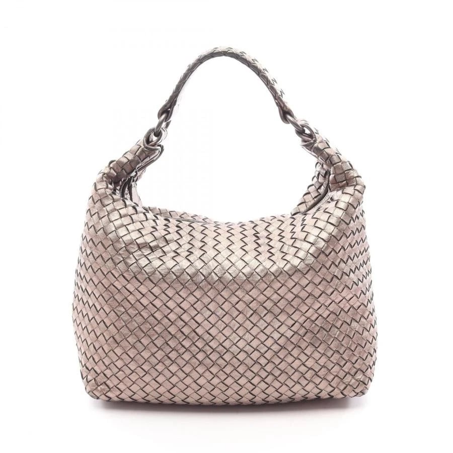 BOTTEGA VENETA BAG: INTRECCIATO GOLD: BOTTEGA VENETA Bag: Intrecciato Gold Brand: BOTTEGA VENETA Type/Style: Shoulder Bag Material: Exterior Material Leather Color: Exterior Color Gold Size: (approx. W11.8 ? H8.3 ? D5.1 inch)