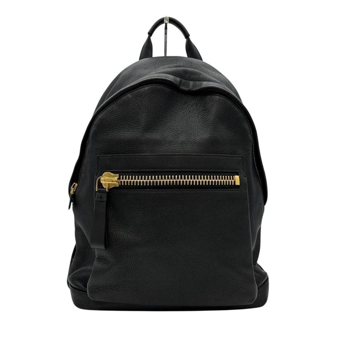 TOM FORD BAG: LEATHER BACKPACK BLACK GOLD HARDWARE: TOM FORD Bag: Leather Backpack Black Gold Hardware Brand: TOM FORD Type/Style: Backpack Material: Exterior Material Leather Color: Exterior Color Black Size: (approx. W13.0 ? H17.7 ? D5.9 inch)